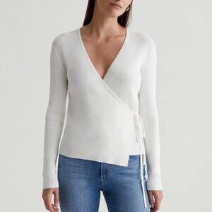 AG Jeans Yukiko Wrap Top in White Size L